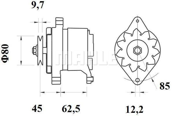 MAHLE Alternator 24V 35A MG 369