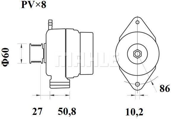 MAHLE Alternator 12V 95A MG 414