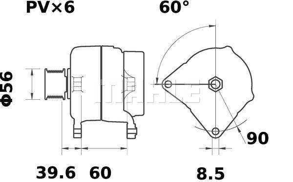 MAHLE Alternator 12V 70A MG 471