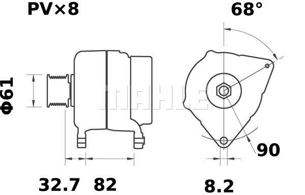 MAHLE Alternator 12V 200A MG 481