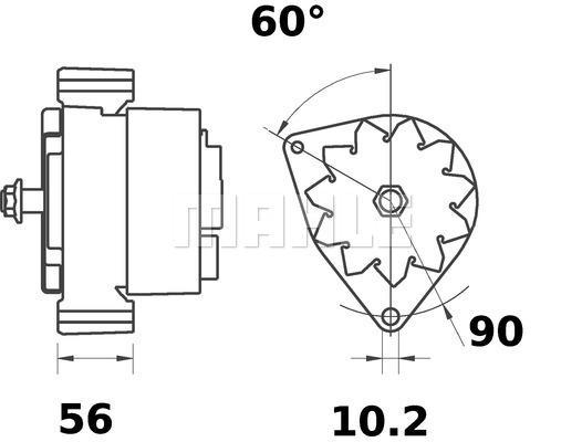 MAHLE Alternator 12V 45A MG 563