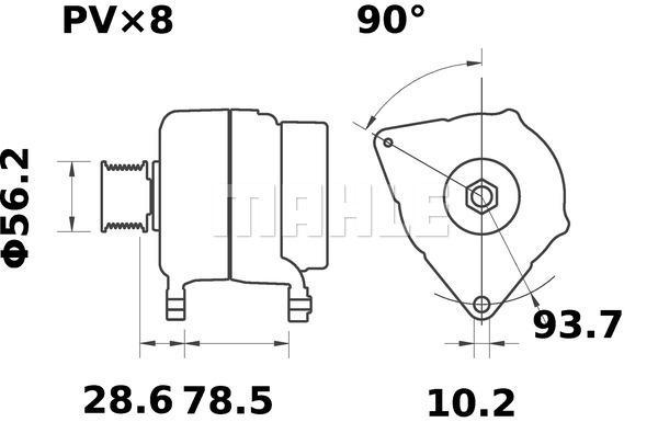 MAHLE Alternator 24V 55A MG 623