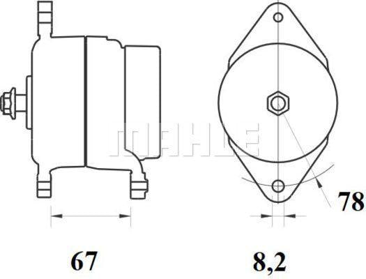 MAHLE Alternator 12V 55A MG 67