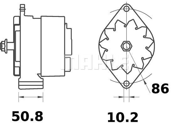 MAHLE Alternator 24V 50A MG 84
