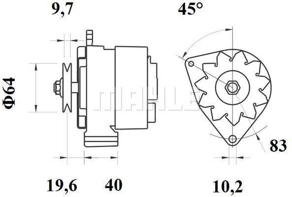 MAHLE Alternator 12V 70A MG 94