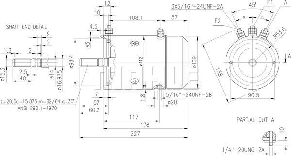 MAHLE DC Motor 12V 1.6Kw Bi-Directional MM 293
