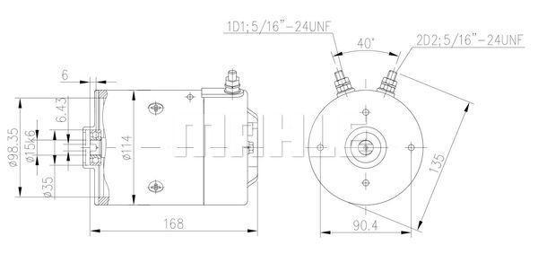 MAHLE DC Motor 24V 2.2Kw CCW MM 402