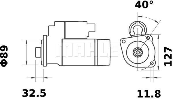 MAHLE Starter Motor 24V 10TH MS 147