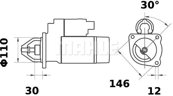 MAHLE Starter Motor 24V 9TH MS 186