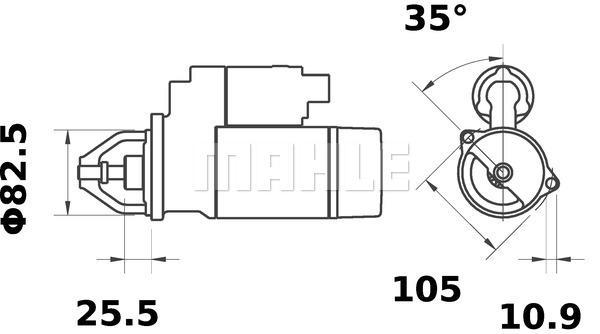 MAHLE Starter Motor 12V 9TH MS 29