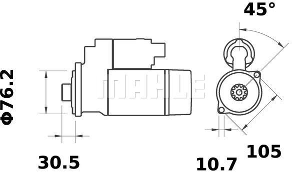 MAHLE Starter Motor 12V 9TH MS 359