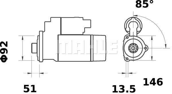 MAHLE Starter Motor 24V 12TH MS 405