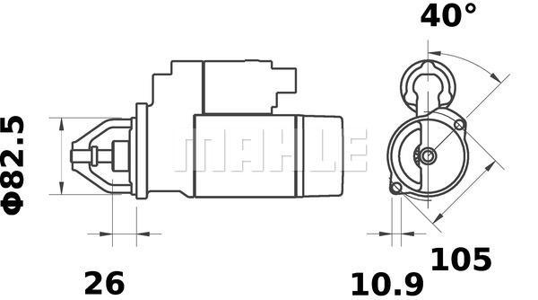 MAHLE Starter Motor 12V 11TH MS 30