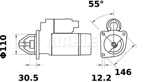 MAHLE Starter Motor 12V 9TH MS 78
