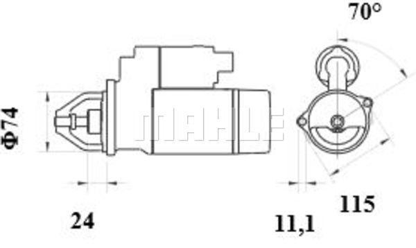 MAHLE Starter Motor 12V 9TH MS 86