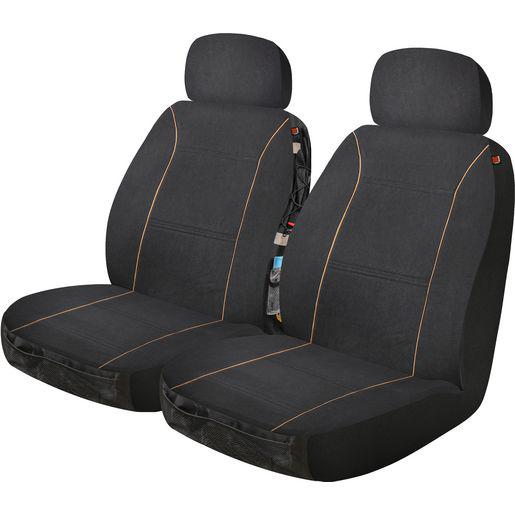 Maxi Trac 4x4 Canvas Black Car Seat Covers Front Pair