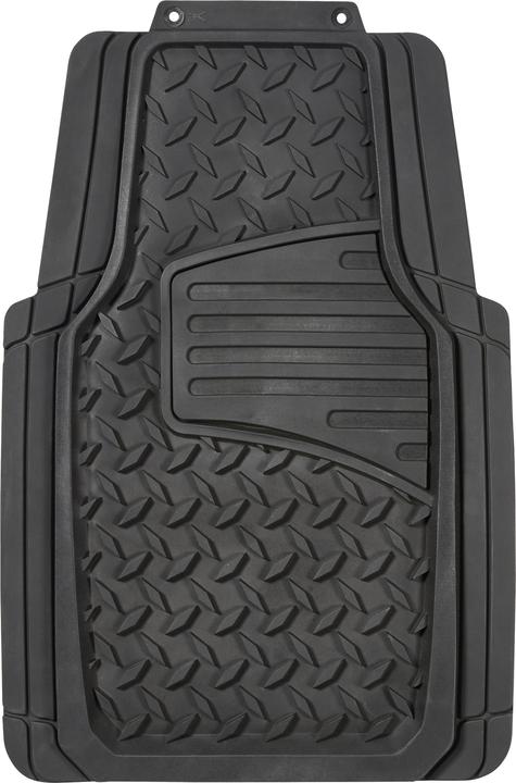 Maxi Trac 4x4 Black Rubber Diamond Plate Car Front Floor Mats Pair