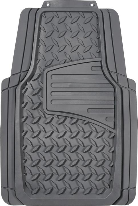 Maxi Trac 4x4 Grey Rubber Diamond Plate Car Front Floor Mats Pair