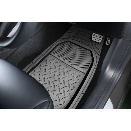 Maxi Trac 4x4 Grey Heavy Duty Rubber Shallow Dish Car Floor Mats Set of 4