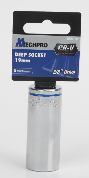 Mechpro Deep Socket 19mm 3/8In Drive Metric