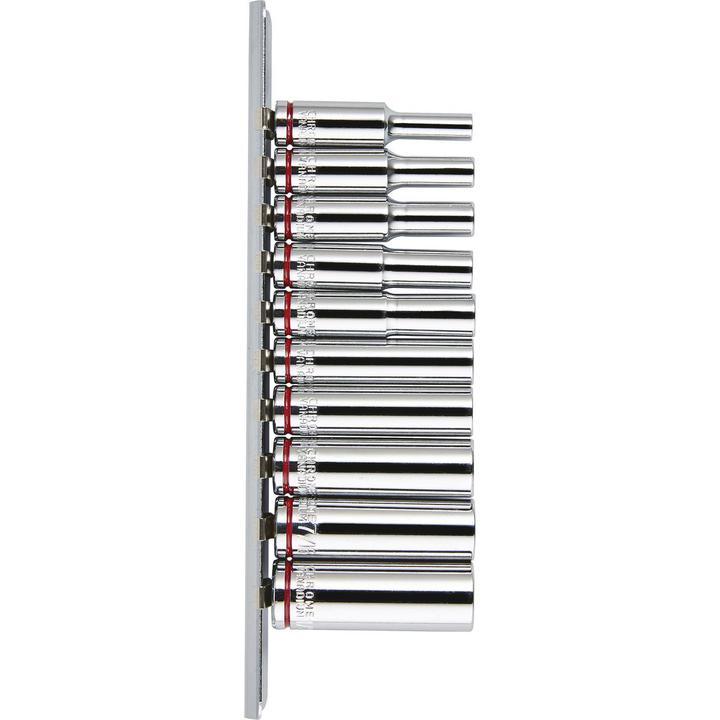 Mechpro Deep Socket Rail Set SAE 1/4In Drive 10pc