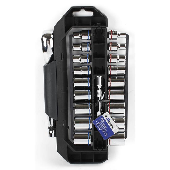 Mechpro Socket Set Metric/SAE 3/8In Drive 20pc