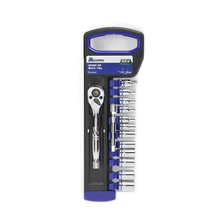 Mechpro Socket Set Metric 1/4In Drive 14pc