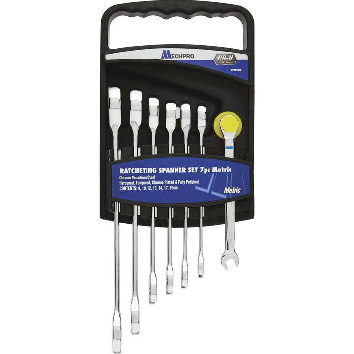 Mechpro Ratcheting Spanner Set Metric 7pc