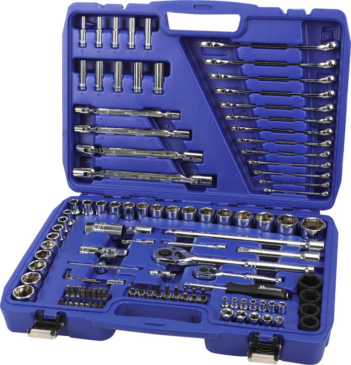 Mechpro Automotive Tool Kit Metric/SAE 1/4In & 3/8In & 1/2In Drive 134pc MP226KCRV
