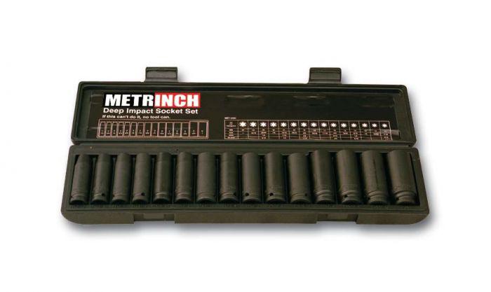 METRINCH Deep Impact Socket Set 1/2"" Drive 15Pc MET-2450