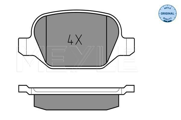 MEYLE Original Brake Pad Set Rear 025 235 1716