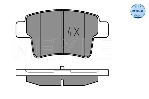 MEYLE Original Brake Pad Set Rear 025 245 4016