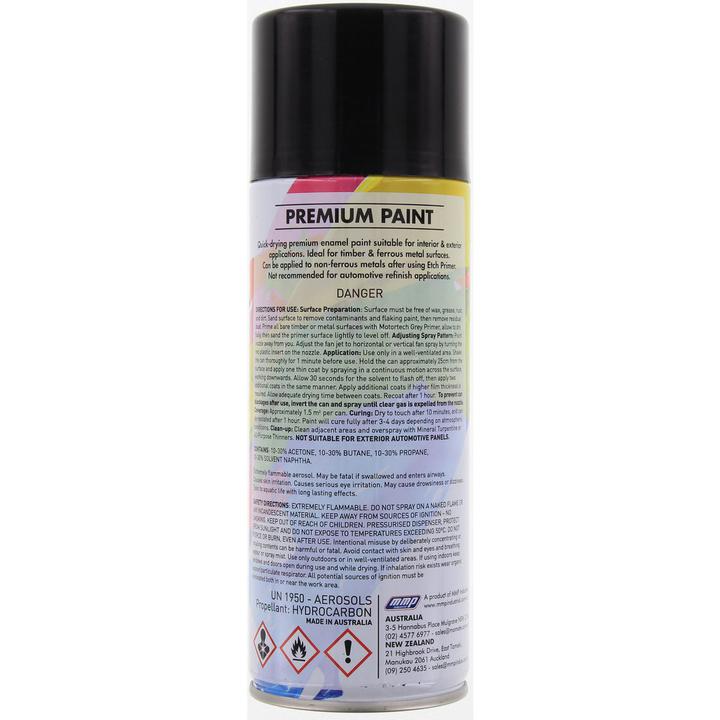 Motortech Aerosol Spray Enamel Gloss Black 250g MT014