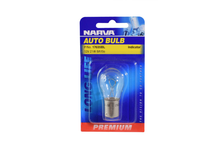 Narva Globe Premium Incandescent BA15S P21W 12V 21W Blister Pack 17635BL