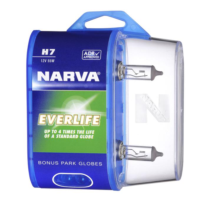 Narva H7 12V 55W Everlife Long Life Halogen Headlight Globes 2Pk