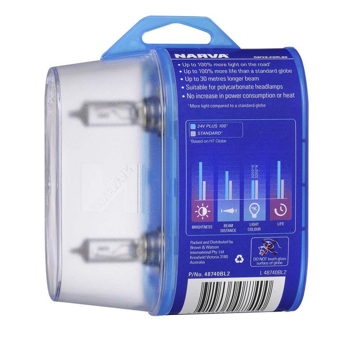 Narva H11 Plus 100 Globe 24V 70W Blister Twin Pack 48740BL2