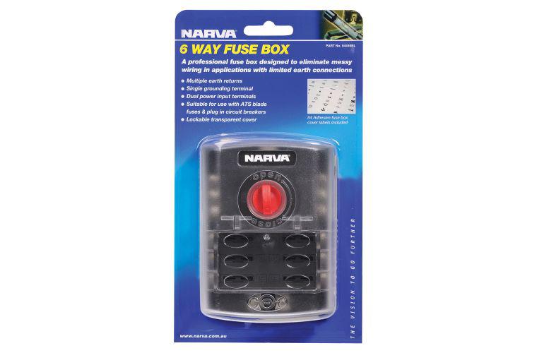 Narva Blade ATS Fuse Box With Cover 6 Way 54446BL