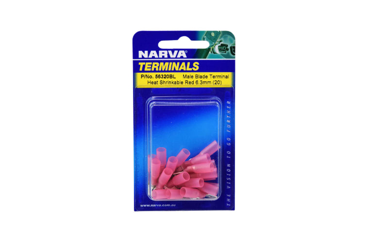 Narva Terminal Male Blade Red 6.3 x 0.8mm (20Pk) 56320BL