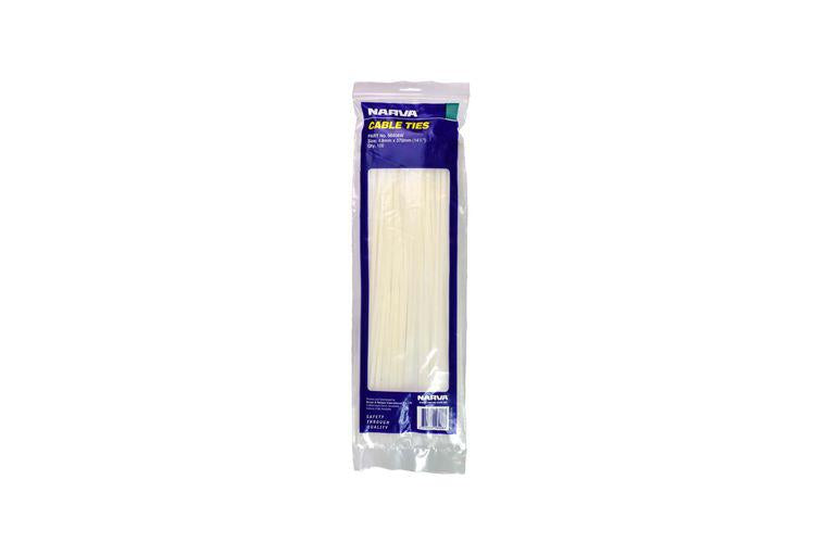Narva Cable Tie White 4.8x370mm (100Pk) 56408W