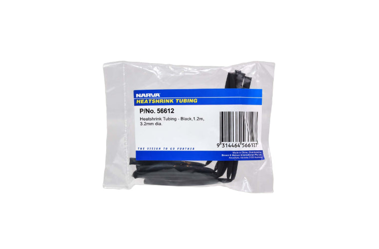 Narva Heatshrink 3.2mm x 1.2m Black 56612
