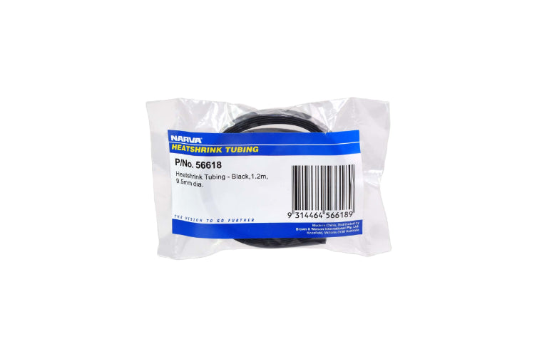 Narva Heatshrink 9.5mm x 1.2m Black 56618