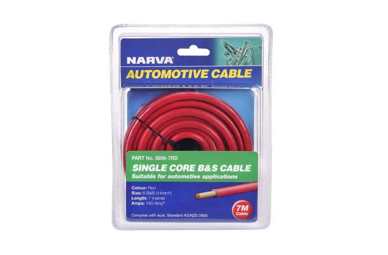 Narva 6 B&S Cable Red 140A 7m 5806-7RD