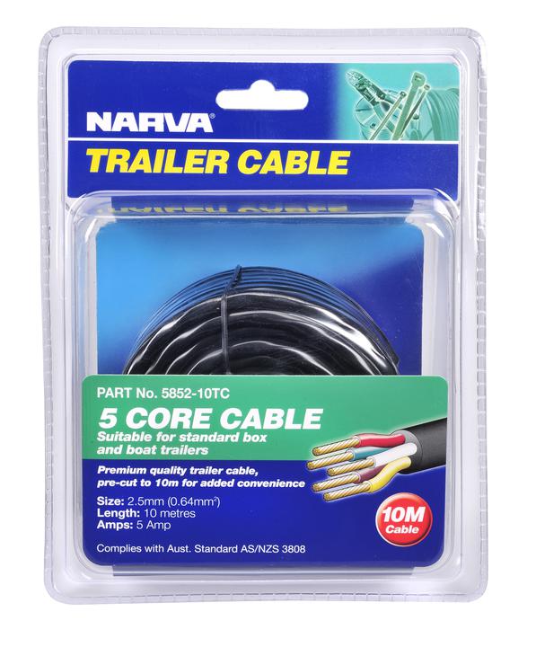 Narva Cable Trailer 5 Core 5A 2.5mm x 10m 5852-10TC