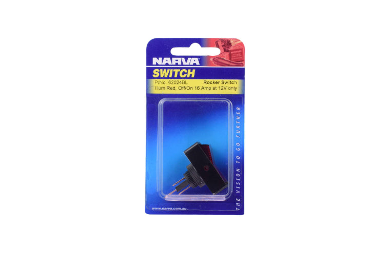 Narva Switch Rocker Illuminated On Off Red 62024BL