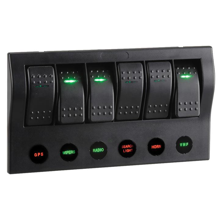 Narva Switch Panel 6 Way With Circuit Breaker 63194