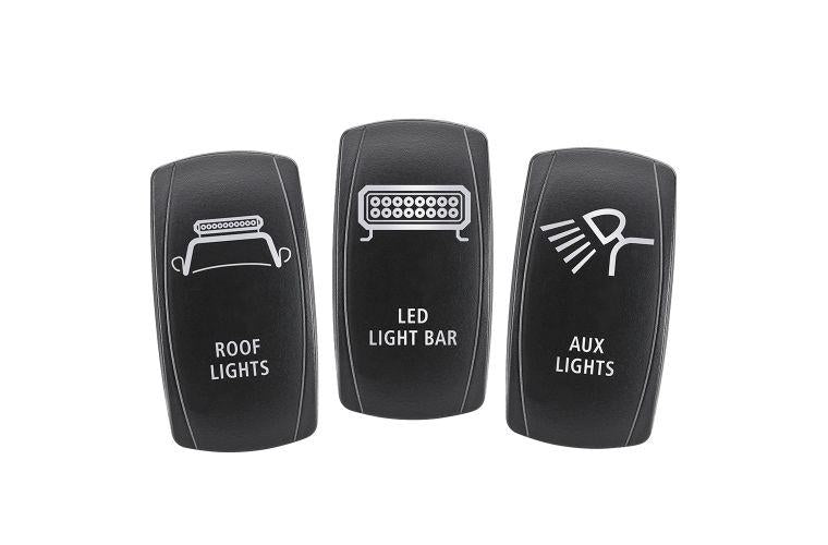 Narva Switch Faces - Roof/Light Bar/Aux Lights (3Pk) 63262BL