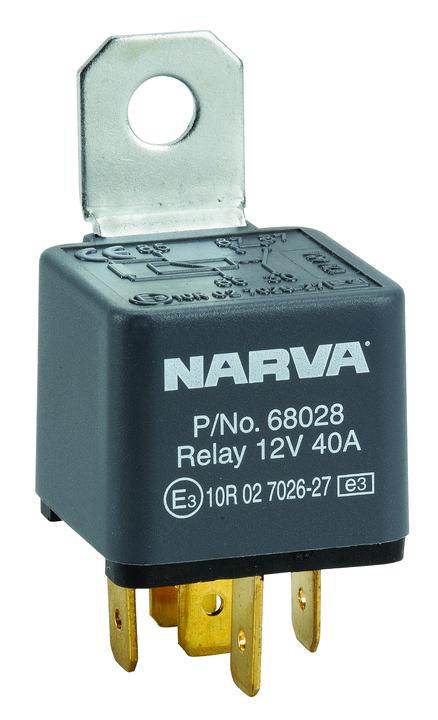 Narva Relay Normally Open With Resistor 12V 5 Pin 40A 68028