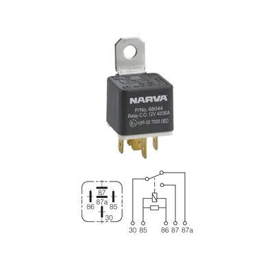 Narva Relay Change-Over With Diode 12V 5 Pin 30A/20A 68056BL