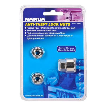 Narva Security Nuts M8 x 1.25 (2Pk) 74423