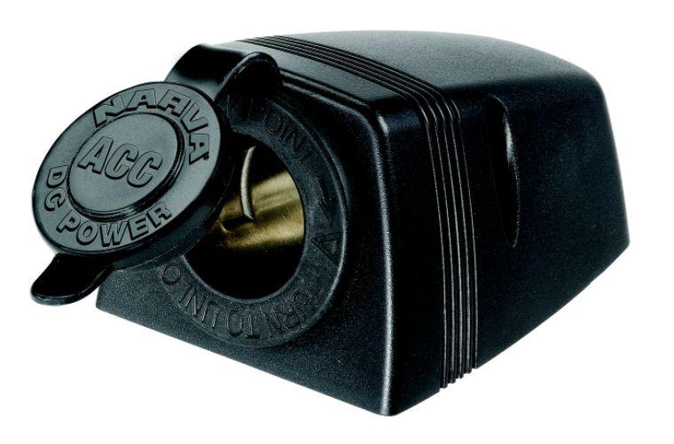 Narva HD Surface Mount Accessory Socket 12V Black 81025